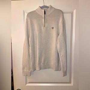 Size L Men’s Chaps Cream Cotton Zip-Up Sweater💌